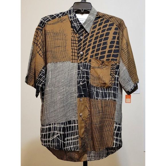 Yashi Yamamuri Mens Short Sleeve  Rayon Shirt Made in Italy  Size M #965 - Picture 1 of 7